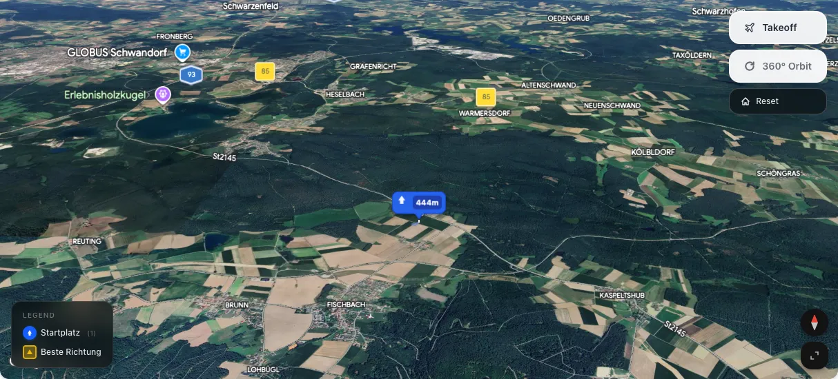 3D terrain map preview