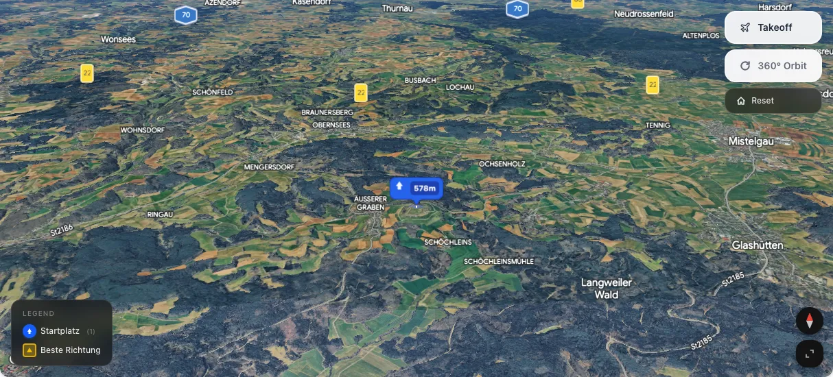 3D terrain map preview
