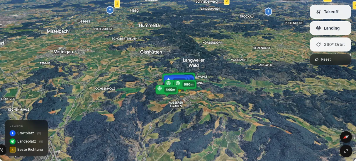 3D terrain map preview