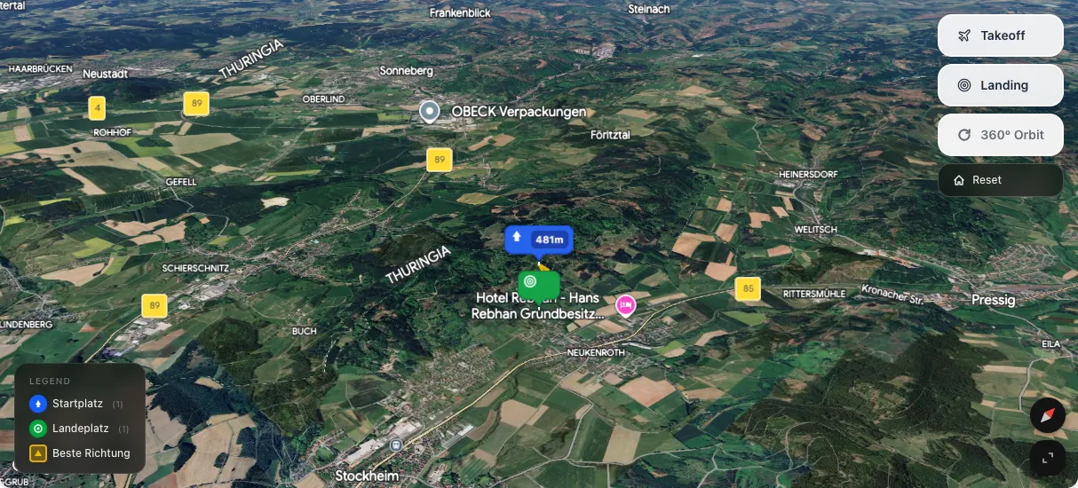 3D terrain map preview