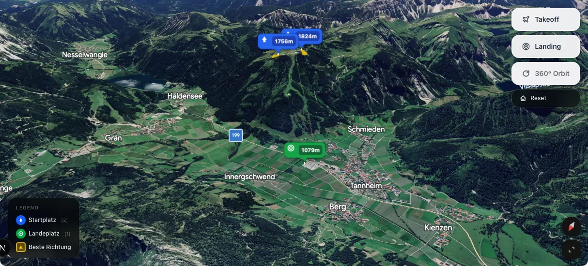 3D terrain map preview