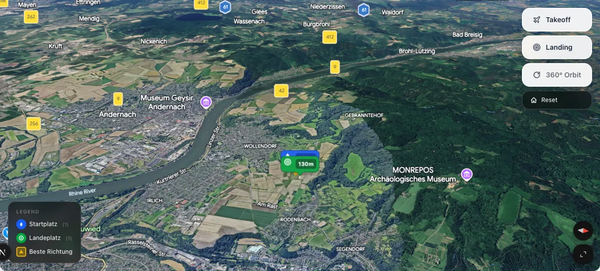 3D terrain map preview