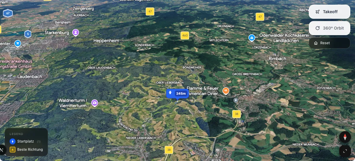 3D terrain map preview