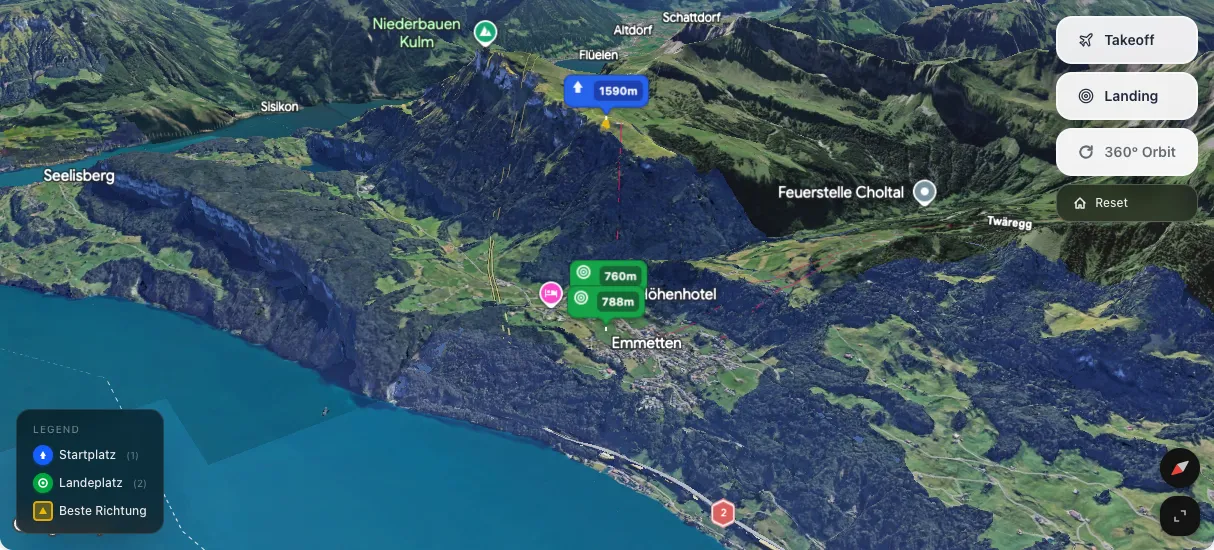 3D terrain map preview