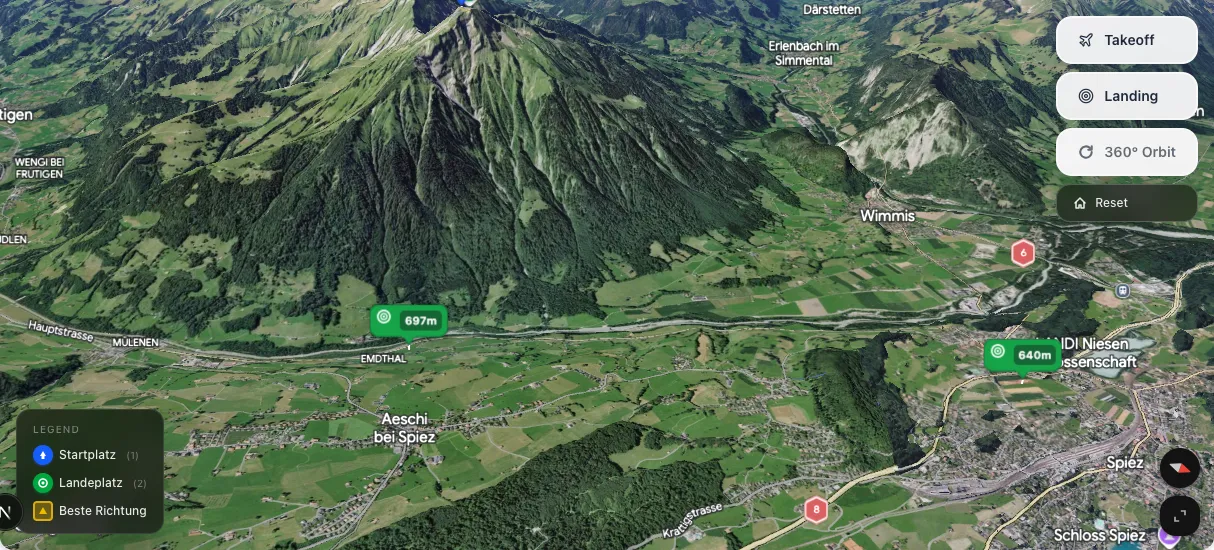 3D terrain map preview