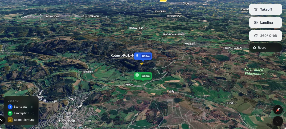 3D terrain map preview