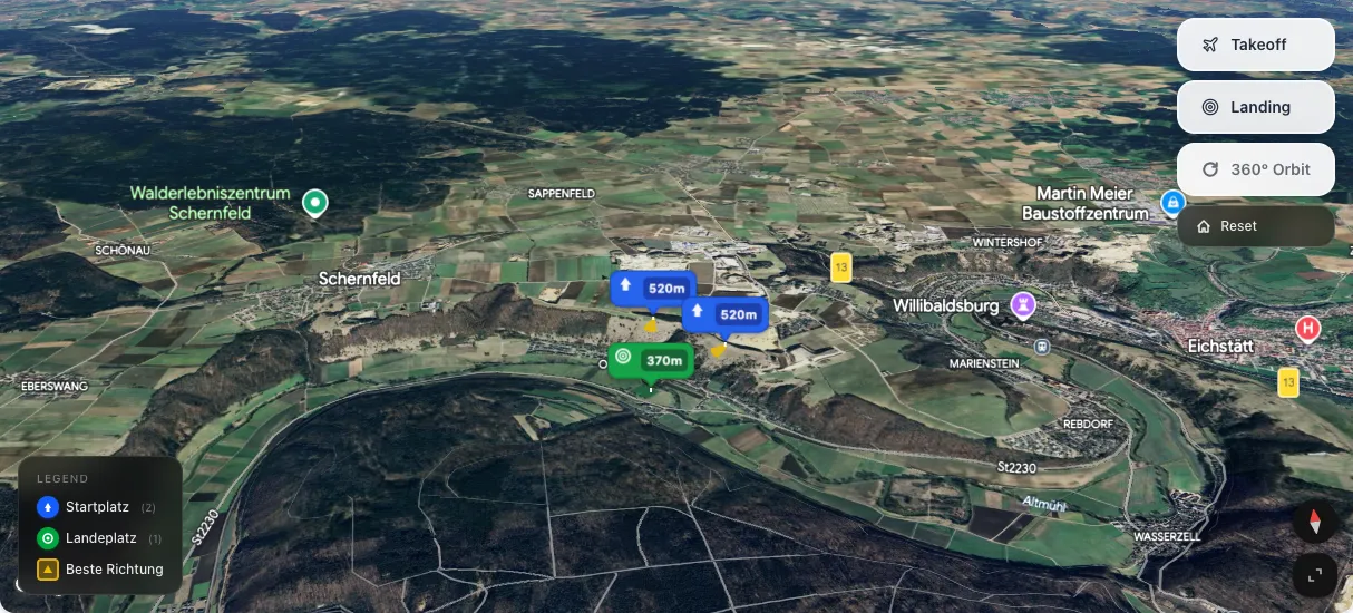 3D terrain map preview