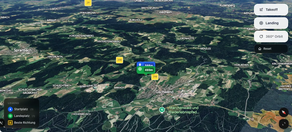 3D terrain map preview