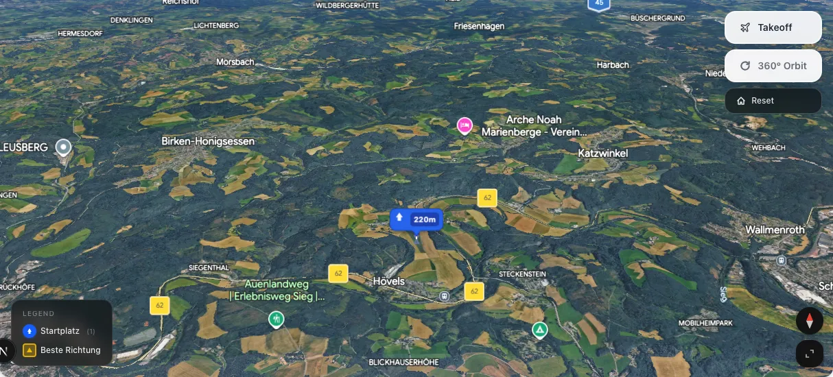 3D terrain map preview