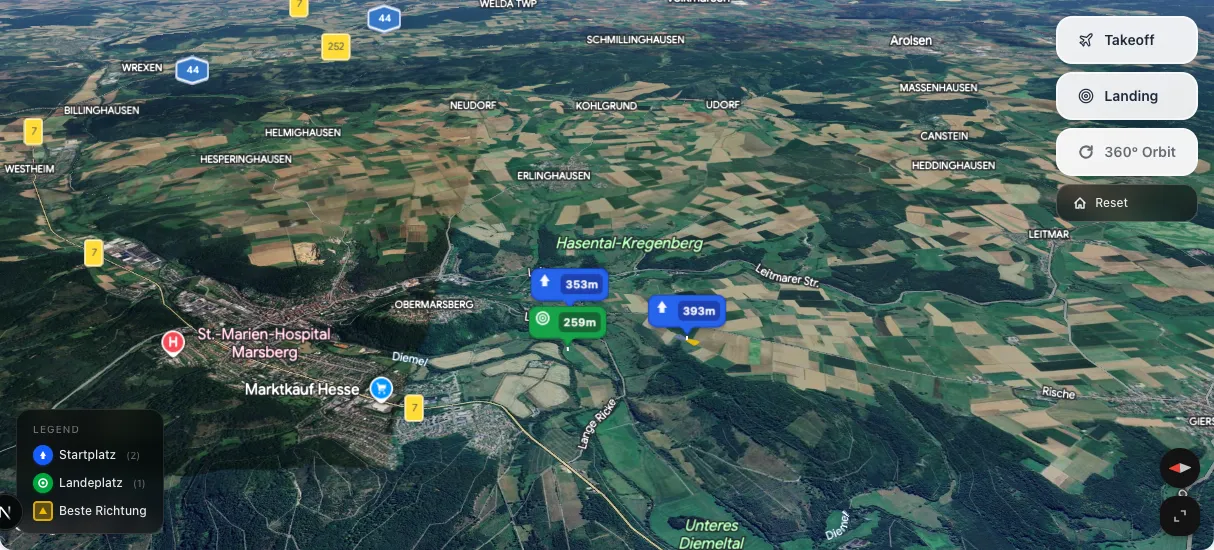 3D terrain map preview