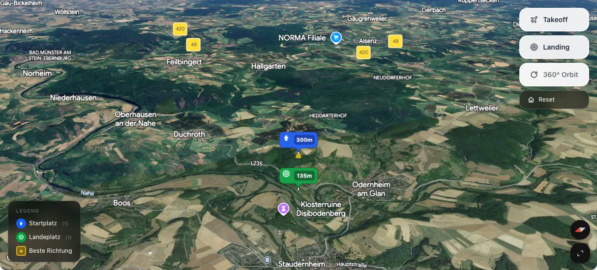 3D terrain map preview