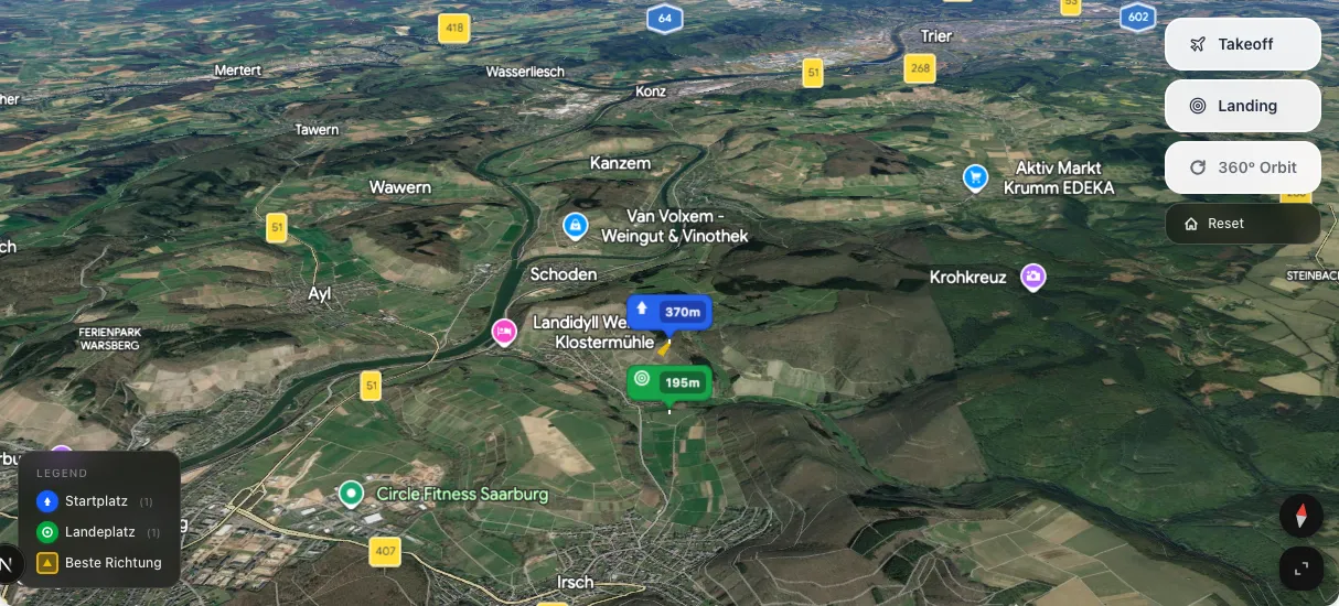 3D terrain map preview