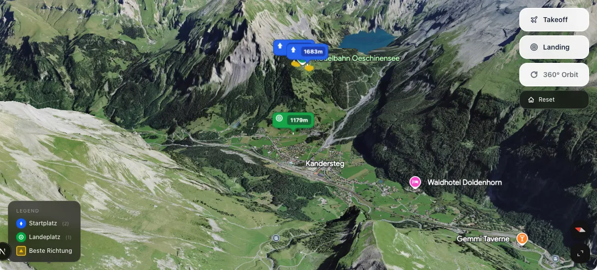 3D terrain map preview