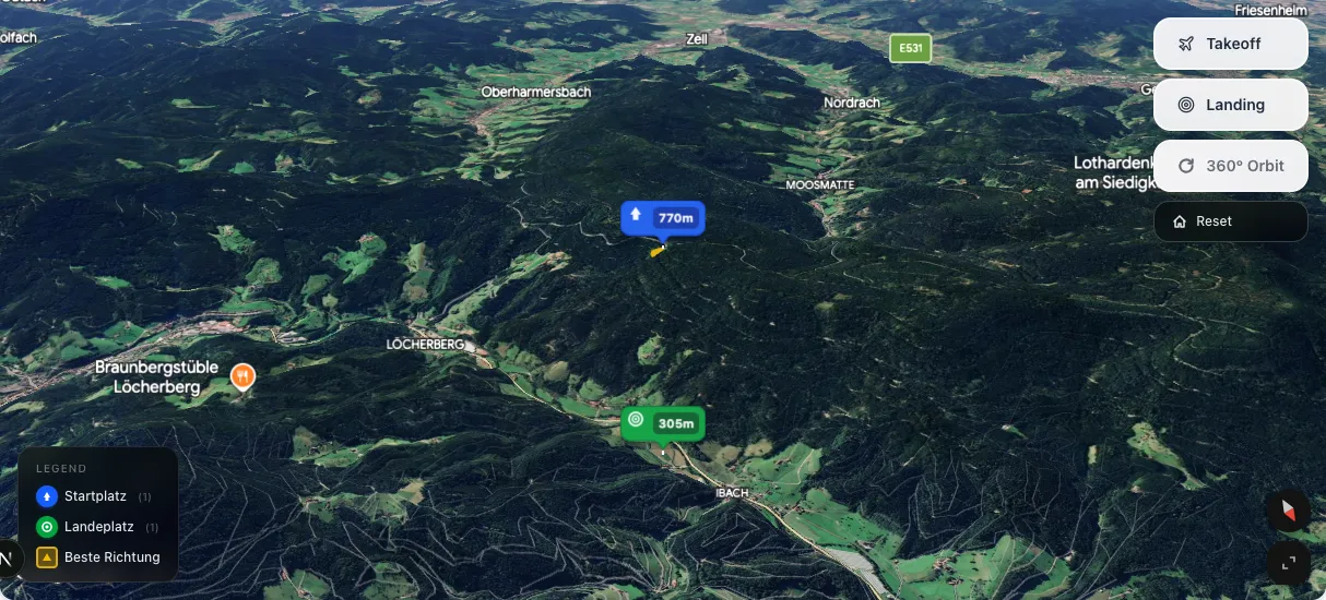 3D terrain map preview