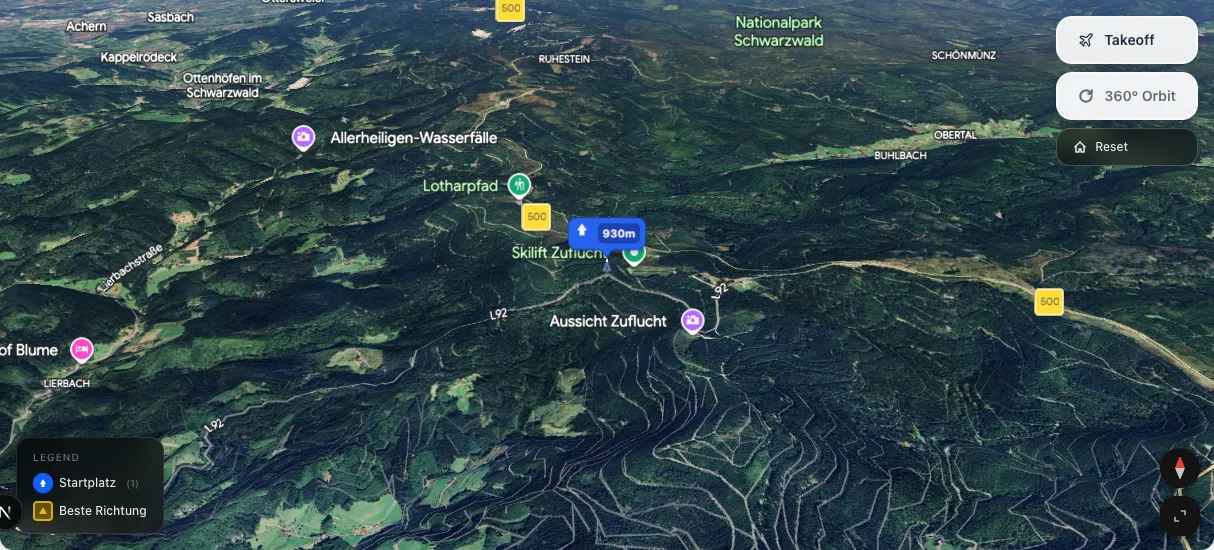 3D terrain map preview