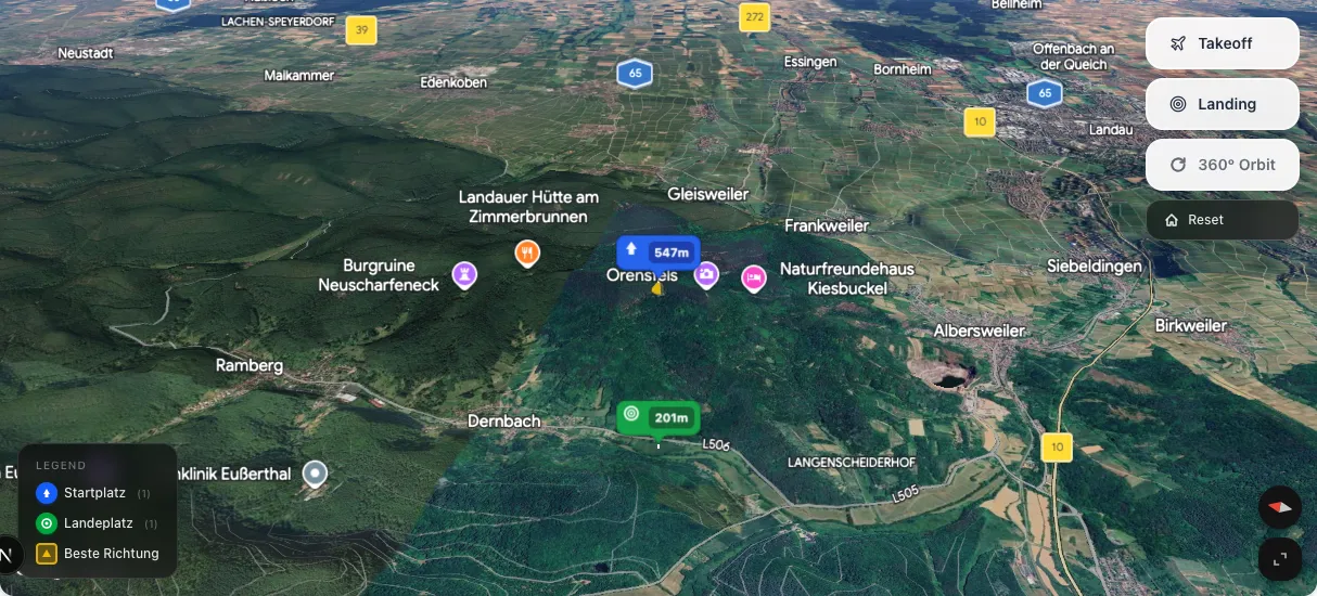 3D terrain map preview