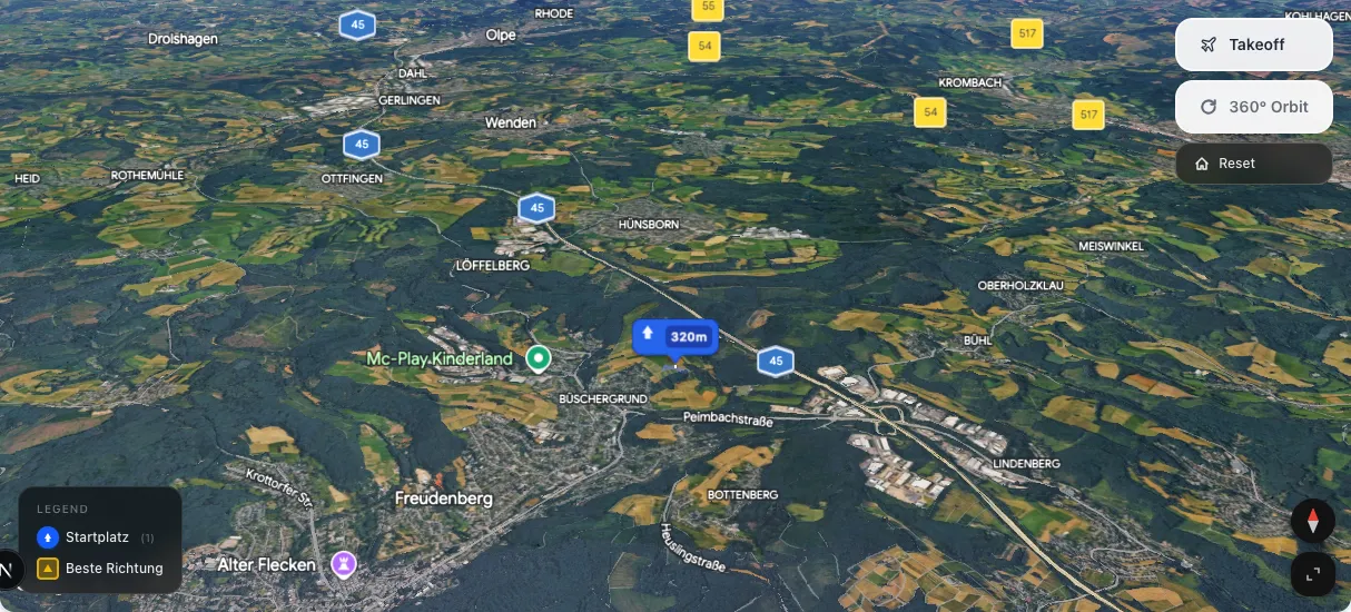 3D terrain map preview