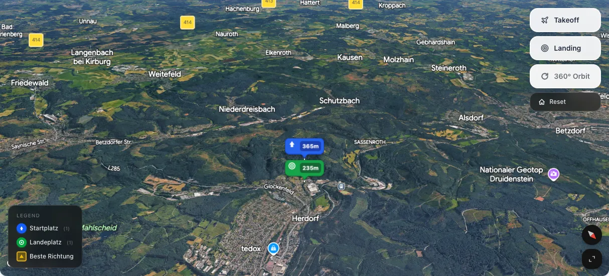 3D terrain map preview