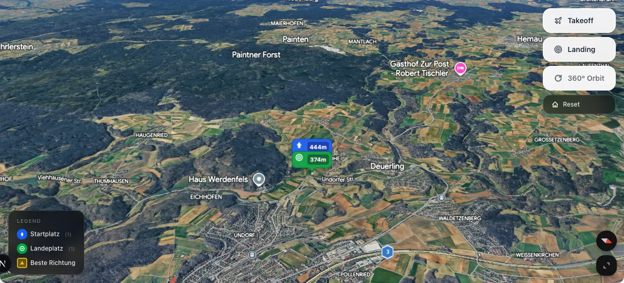 3D terrain map preview