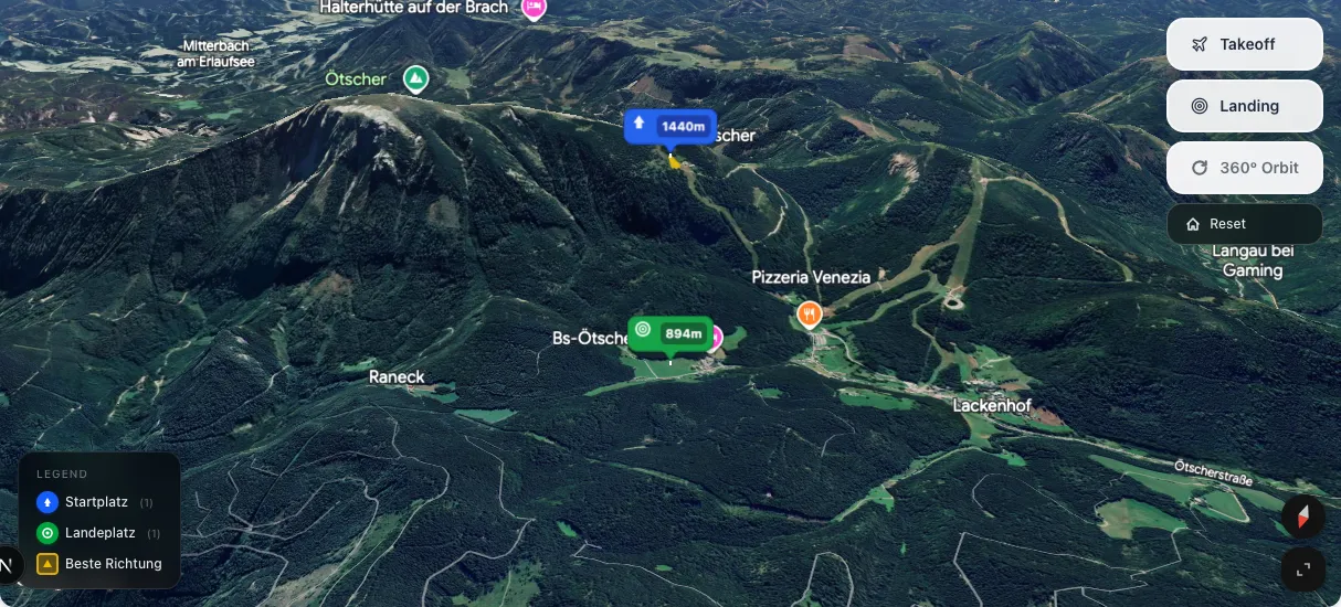 3D terrain map preview