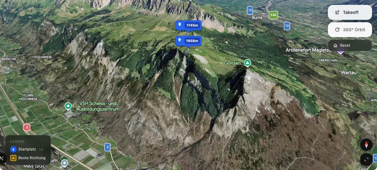 3D terrain map preview