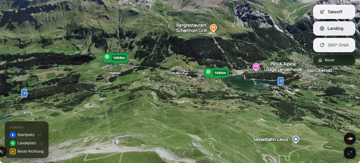 3D terrain map preview