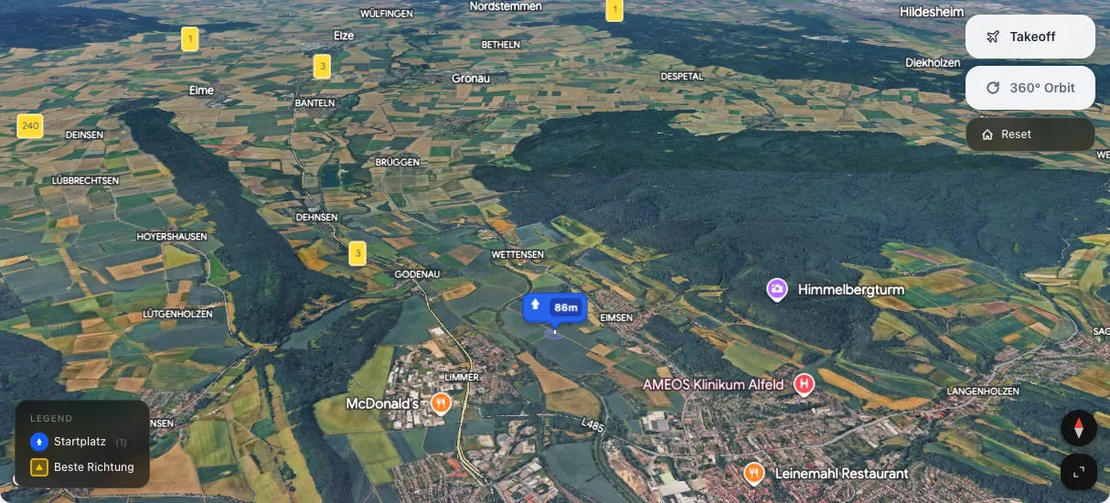 3D terrain map preview