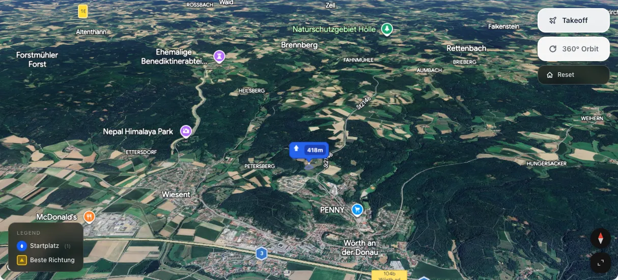 3D terrain map preview