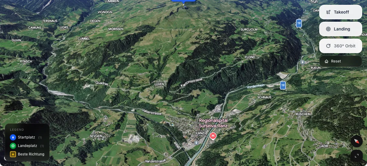 3D terrain map preview