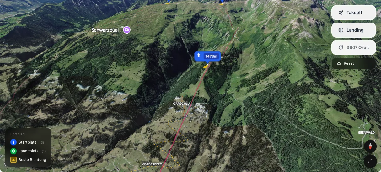 3D terrain map preview