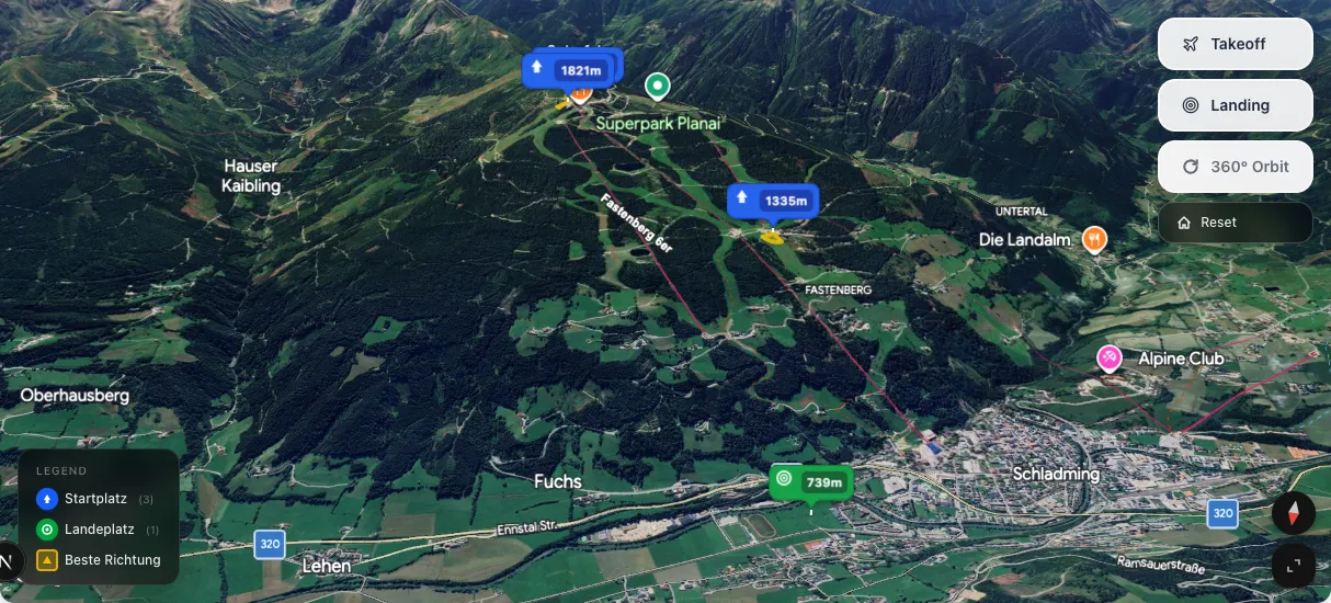 3D terrain map preview