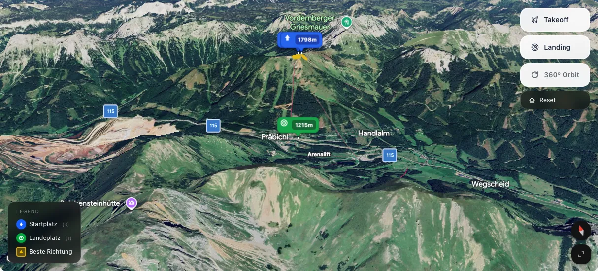 3D terrain map preview