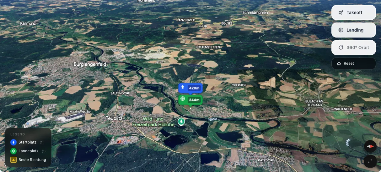 3D terrain map preview