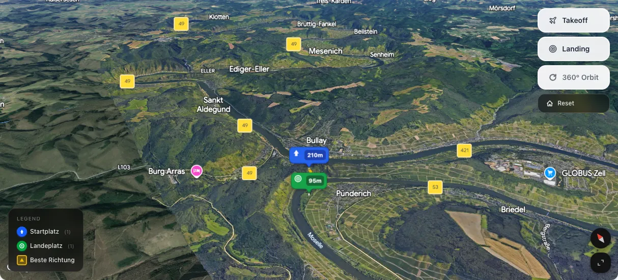 3D terrain map preview