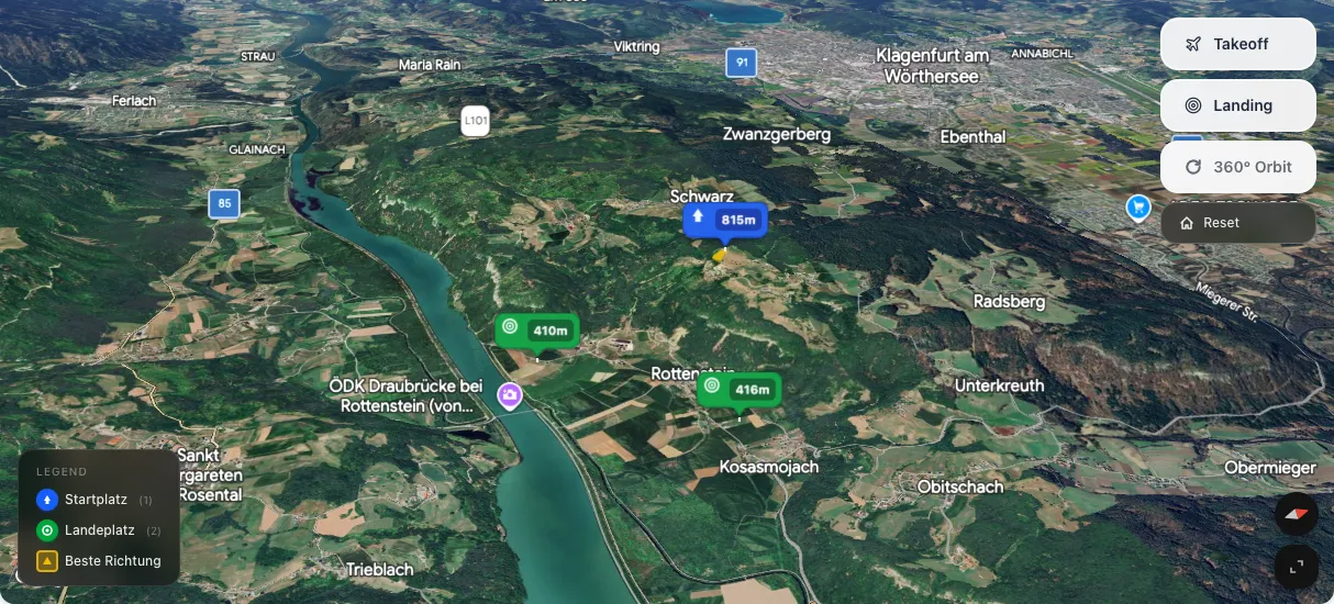 3D terrain map preview