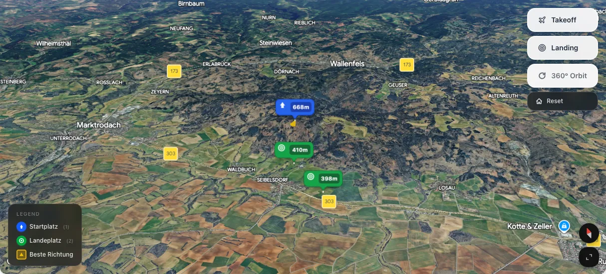 3D terrain map preview