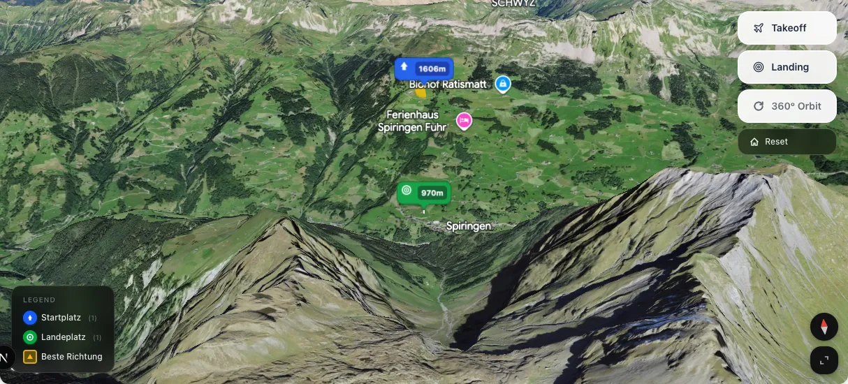 3D terrain map preview