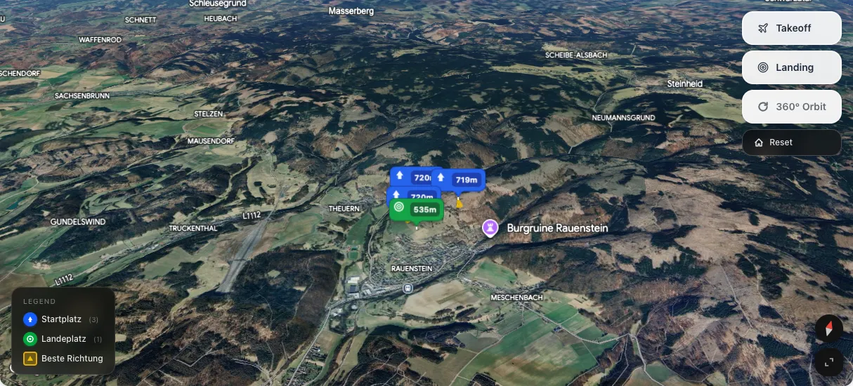 3D terrain map preview