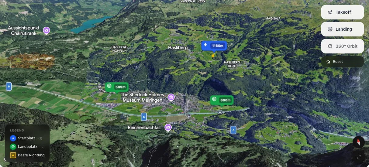 3D terrain map preview