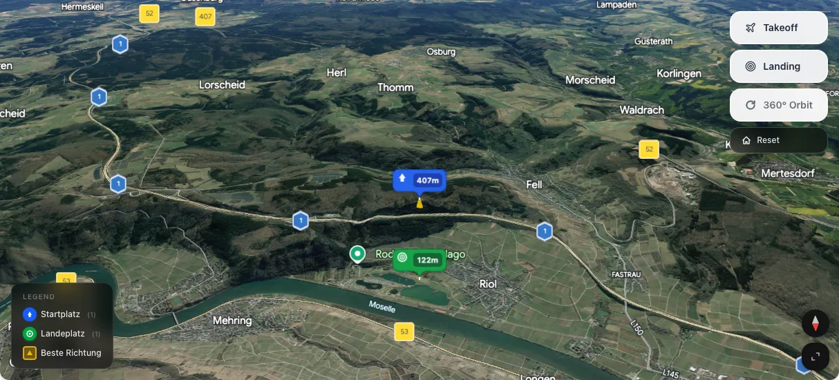 3D terrain map preview