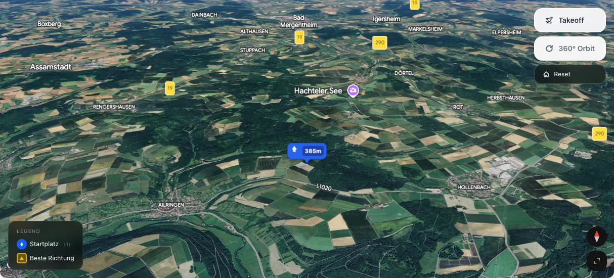 3D terrain map preview