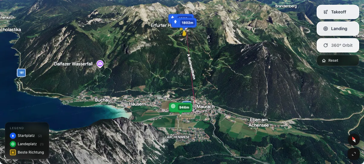 3D terrain map preview