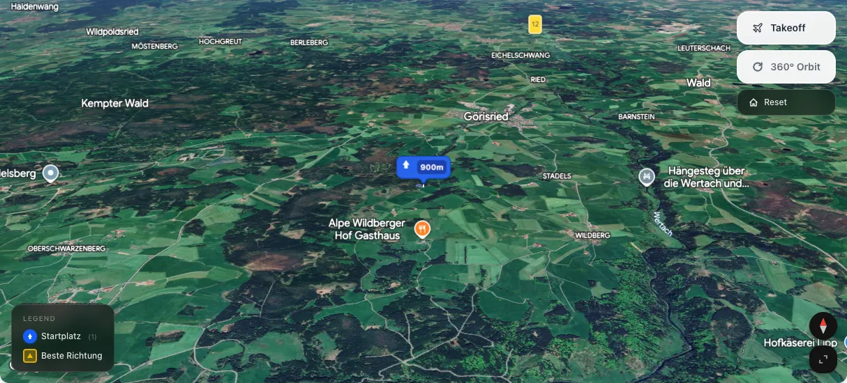 3D terrain map preview