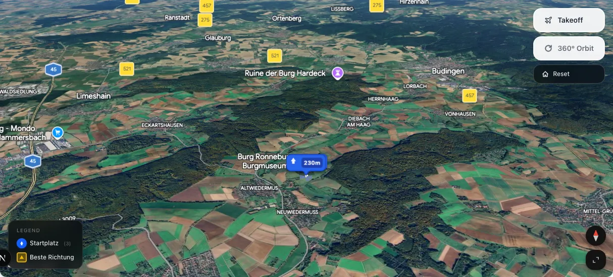 3D terrain map preview