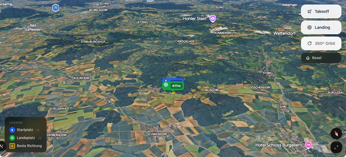 3D terrain map preview