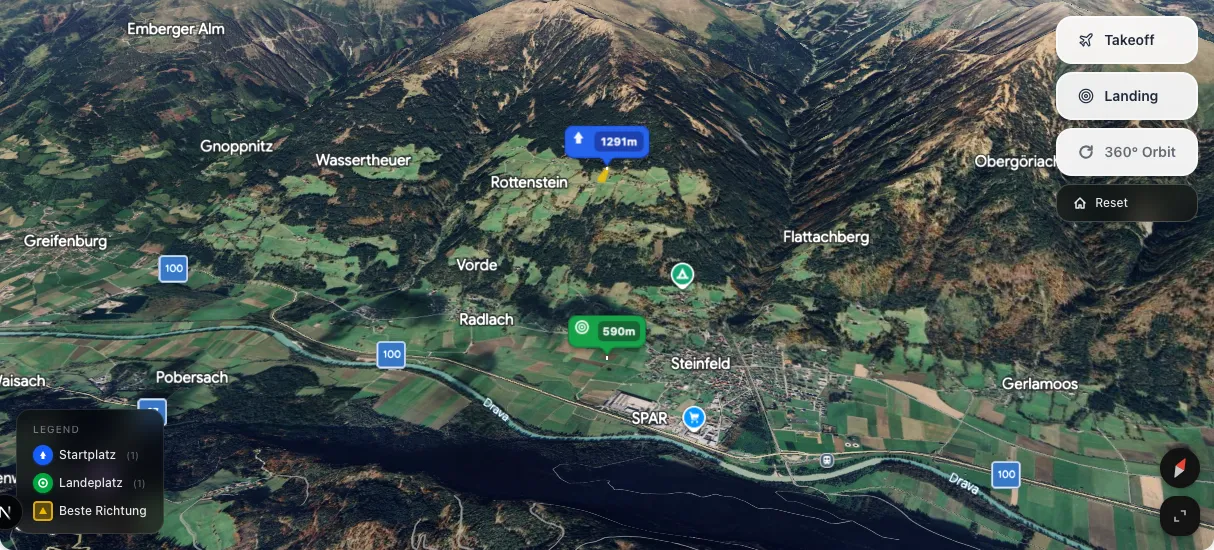 3D terrain map preview