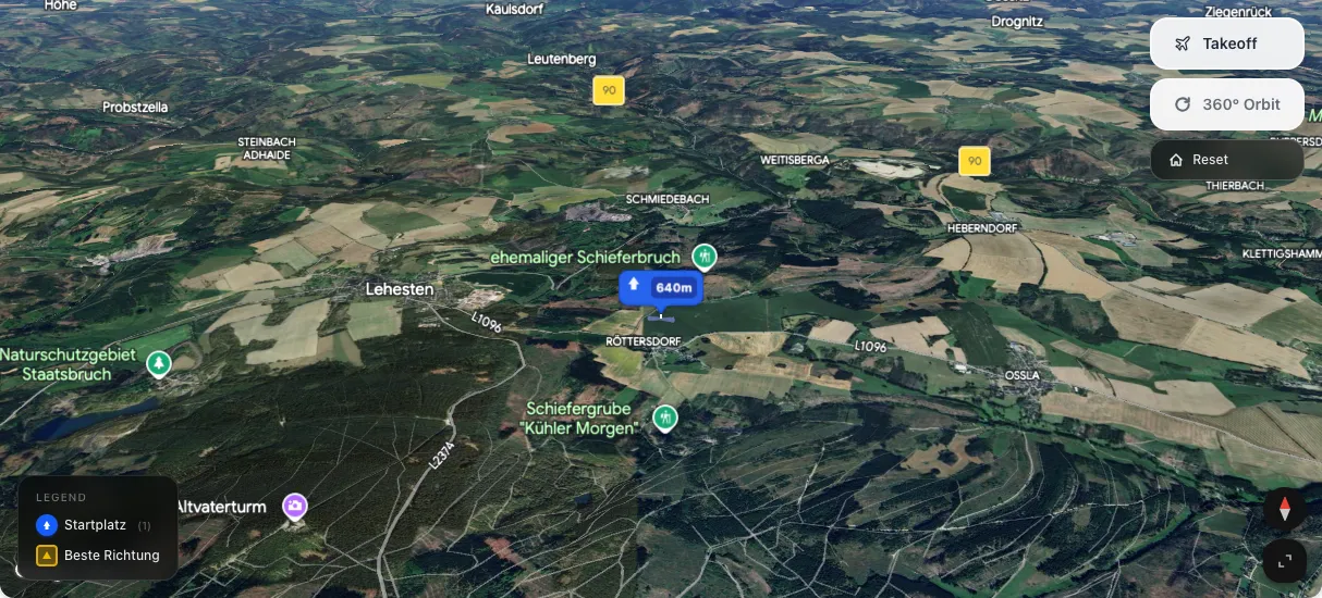 3D terrain map preview