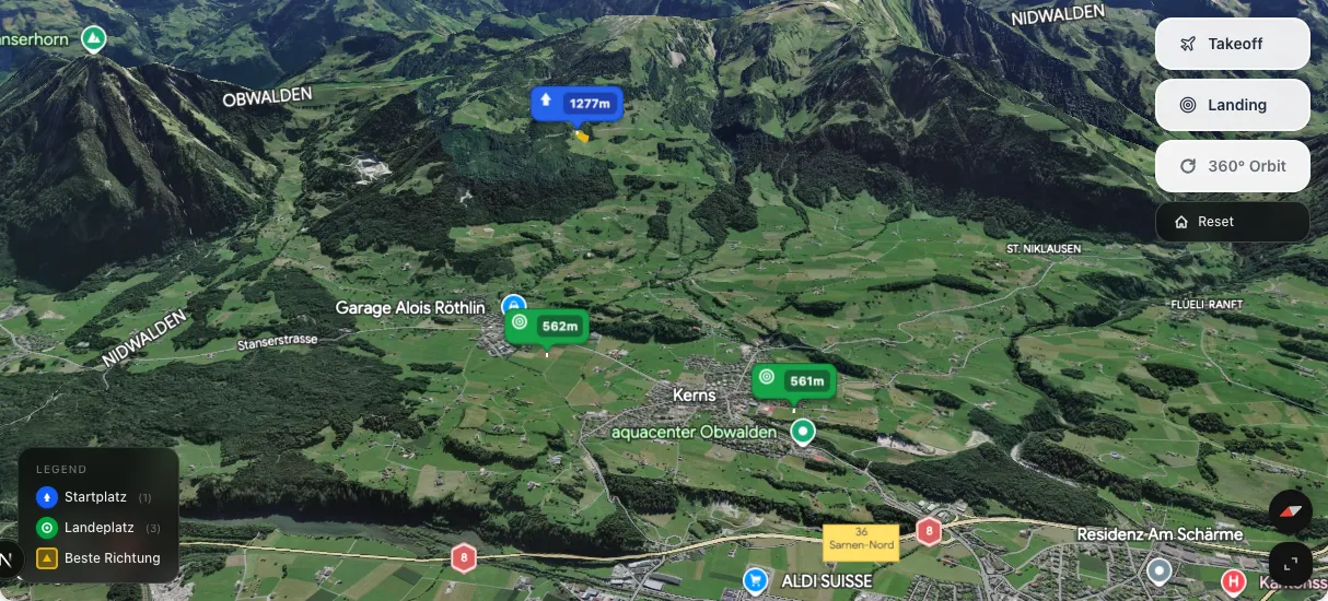 3D terrain map preview