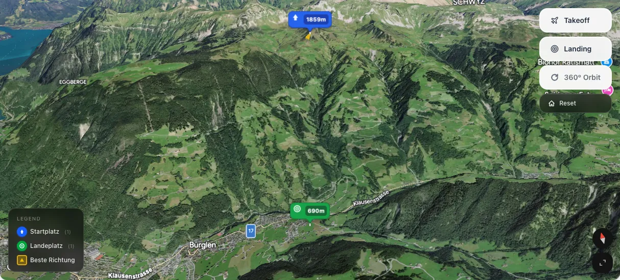 3D terrain map preview