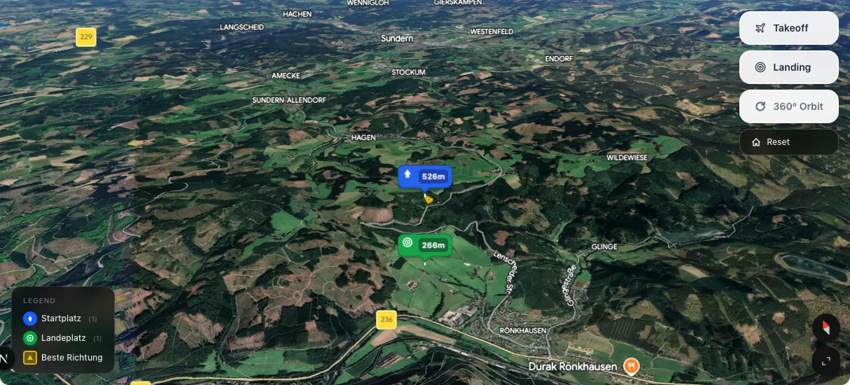 3D terrain map preview